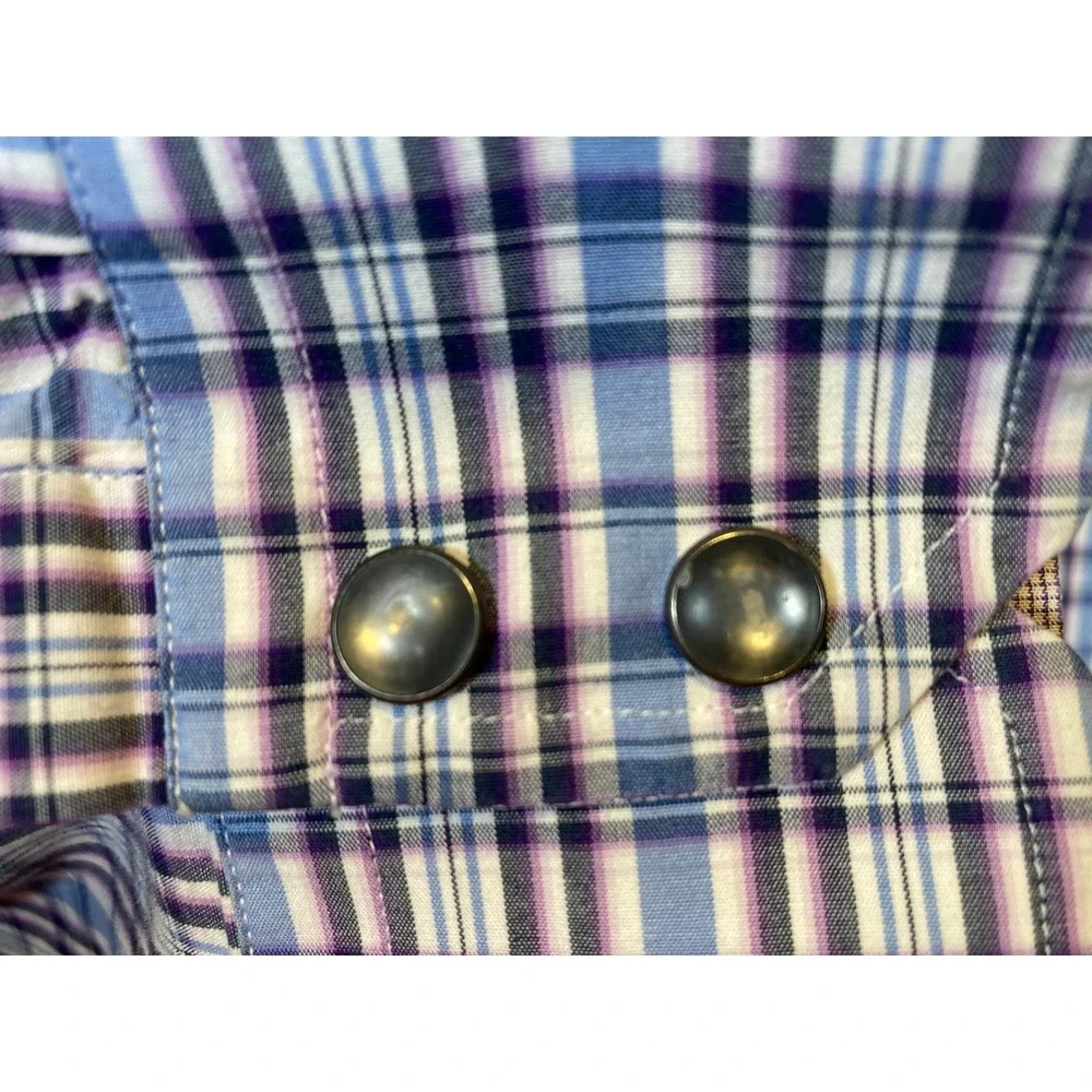 Banana Republic Mens XL Western Plaid Pearl Snap Long Sleeve Shirt Bundle 2pk